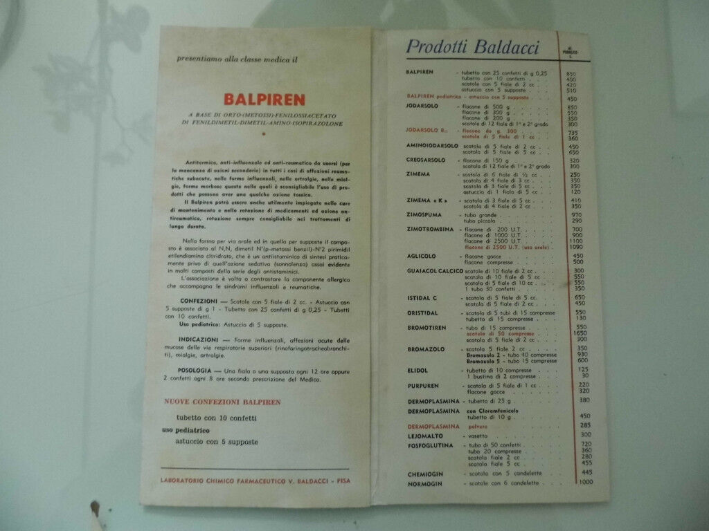11b. Iodarsolo, Società Laboratori Baldacci del Dott. Valentino Baldacci, Pisa, prima metà 1900, catalogo prodotti