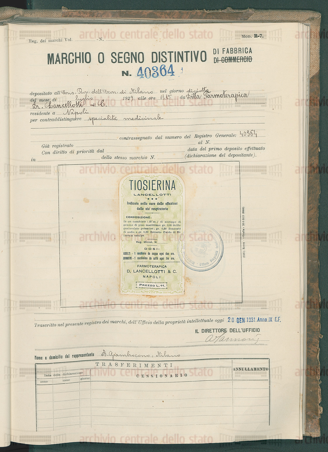 6. Tioserina Lancellotti, affezioni repiratorie