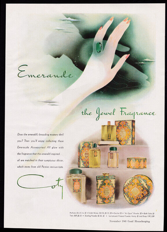 6b. Coty Paris, pubblicità Jewel fragrance 1940