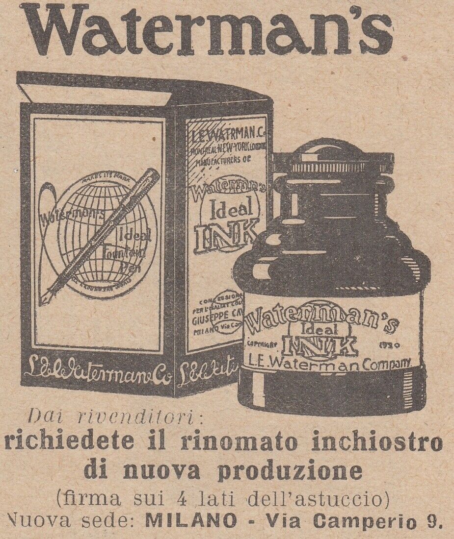 8. Waterman's Ideal Ink, anni 30