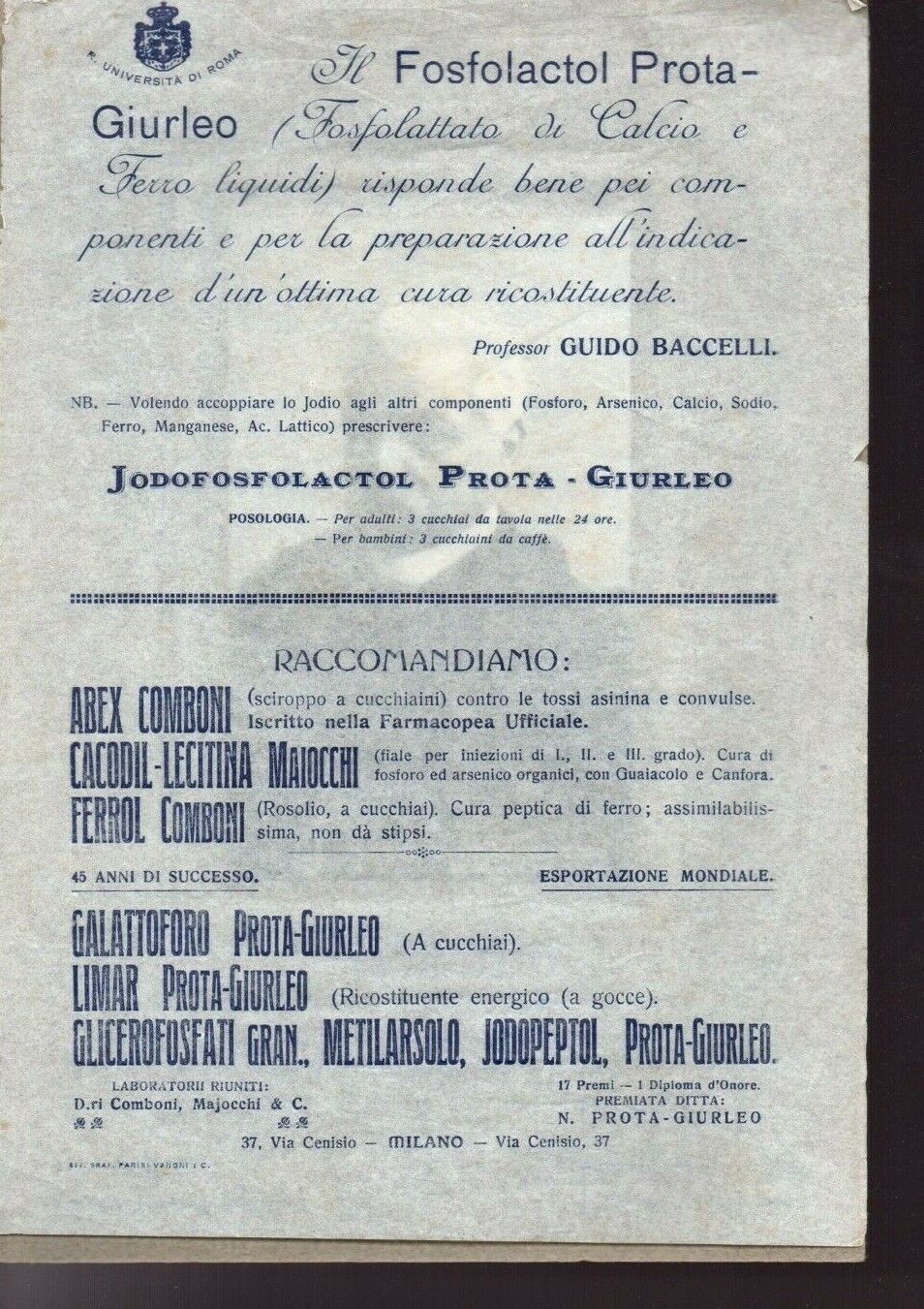 8c. Prodotti della farmacia Silvestro Prota-Giurleo, Milano